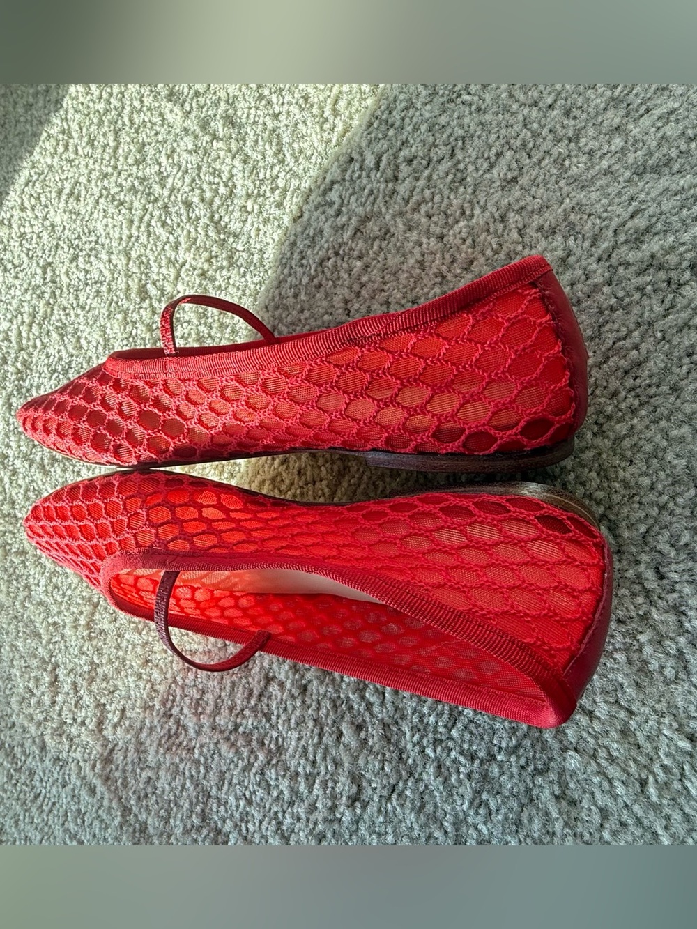 A.P.C. Women’s Bright Red Mesh Slip-On Flats, size 36 - Picture 4 of 6